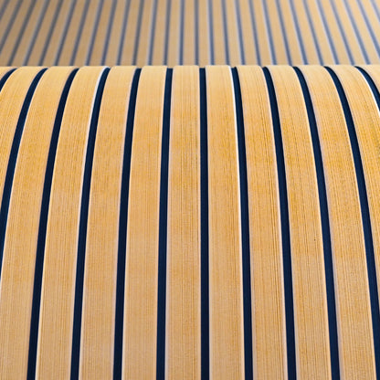 Brushed EVA Foam Boat Flooring Sheet with Striped Grooves – Non-Slip Faux Teak Marine Decking for Yachts and Jet Skis