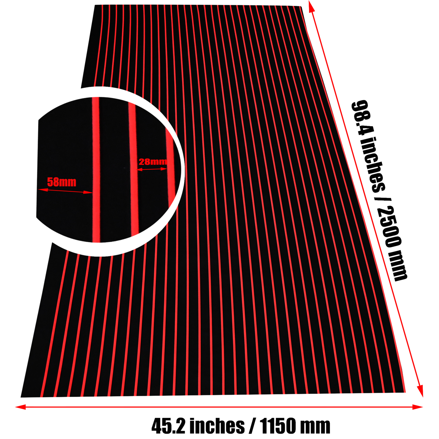 big size black red boat flooring