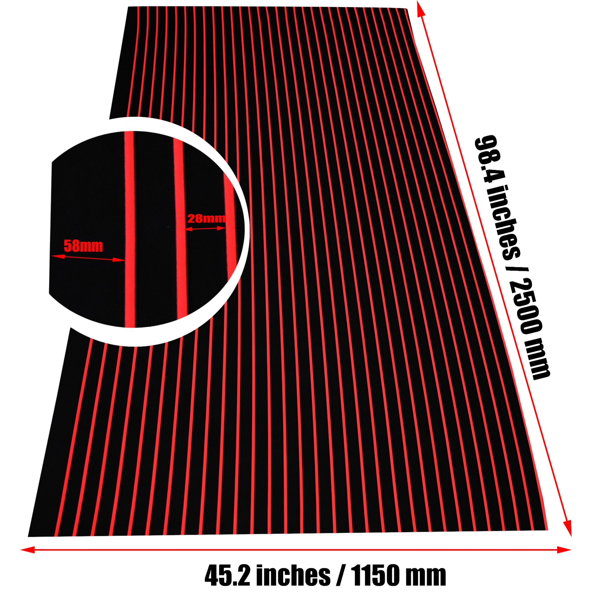 big size black red boat flooring